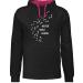 Shirtracer - sweater men women hoodie contrast two -colored - gift for dog owners - Never walk alone paw prints XL 4 black/fuchsia