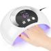LKE 54W UV lamp for gel nails UV lamp with 3 timers and improved USB charging LCD display IR sensor portable LED lamp nails UV lamp nails UV nail lamp nail dryer (blanc)