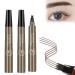 Makefullbeauty Eyebrow Makefullbeauty Waterproof Natural Eyebrow Pen Makefullbeauty Brow Pen Magical Waterproof Brow Pen Micro Fork Tip Precise Brow Pen Point Eyebrow Pencil Liquid Pen Makeup 2*Gray Brown