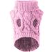 Shop Famkit Pink Pet Dog Roll Collar Sweater - Warm Fashion Knitwear & Outwear for Small Dogs (M-2: 5.5-7.7lb) - Buy Online on GoSupps.com