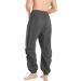 YAOBAOLE Linen Men's Trousers - Summer Long Pants with Pockets & Elastic Waist - XL Dark Gray - Perfect for Comfort & Style - Buy Online on GoSupps.com