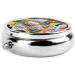 Buy License Plate Map Round Pill Box | 3 Compartment Mini Decorative Travel Organizer for Vitamins & Medicine - Buy Online on GoSupps.com