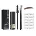 Hikaka Eyebrow Stamp Shaping Kit Adjustable Eyebrow Powder Waterproof Eyebrow Stamp Shaping Kit Eyebrow Stamp Kit Durable Makeup Buildable (Dark Brown)