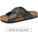COFACE Men's Leather Flat Sandals - Fashion Cork Beach Slides with Arch Support in Grey - Size 7.5 - Buy Online on GoSupps.com