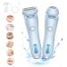 Duskofficial Razor Duskofficial The Glide Pro 3.0 Premium Shaver 2 in 1 Electric Waterproof Shaver Razors Bikini Trimmer for Women Wet and Dry Painless Hair Removal Removable Head(Blue)