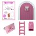 Myfuturshop Children's Door to Leave Baby Teeth to Perez Mouse Original Gift for Boy and Girl Contains Tooth Box Ladder and 4 Clean Tooth Certificates (Pink)