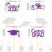 2024 Graduation Theme Cupcake Toppers Glitter Class of 2024 Graduation Cap Diploma Cupcake Picks - Set of 24 (Purple) - Buy Online on GoSupps.com