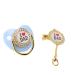 Schnuller pacifier silicone rhinestone safe robust funny closed grinding design for the development of teeth for babies from 6 to 18 months (blue)