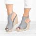 Aunimeifly Women's Wedges Platform Sandals - Comfy Sports Knit Sandals - Gradation Thick Bottom Fish Mouth Beach Sandals (Gray) - Buy Online on GoSupps.com