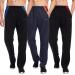 ZENGVEE 3 Pack Mens Polyester Sweatpants with Pockets Large 1 0430 Red Blue Navy 3 Pcs