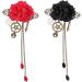 Steampunk Hair Clip Vintage Gothic Flower Hairpins Gothic Hair Clip Punk Hair Barrettes Cosplay Costume Hair Accessories for Women red - Buy Online on GoSupps.com