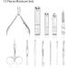 ZIZZON Manicure Pedicure Kit Nail Clippers Set Of 12Pcs Professional Grooming Kit Nail Tools With Luxurious Travel Case Black - Buy Online on GoSupps.com