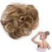 Messy Updo Hairpiece Scrunchy Scrunchie Hair Bun Extension Light Brown & Ash Blonde Curly Hair Ribbon Ponytail Extensin Donut Hair Chignons Normal Light Brown & Ash Blonde