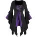 Renisants Purple Renaissance Shirt with Butterfly Sleeves & Irregular Lace Up - Women's Halloween Costume Top | Lightning Deal Today! - Buy Online on GoSupps.com