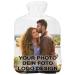 Heat bottle with sweater cover 2 liter bed bottle with beautiful fleece print cover rubber hot water bottle with lid white with your photo/text 092