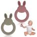 FIRDINK 2 pieces baby bite ring bite ring baby rabbit teeth baby help silicone biting toys for baby teething to stimulate and massage accessories for wound gums