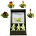Creano 6 Teblumen gift box green tea in noble magnetic box with silver embossing - 4 different types of green tea teelini 6 pieces (1 Pack)