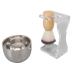 Topincn 3-in-1 razor set for men 3 parts men's shaving brush set acrylic brush holder bubble bowl nylon bristle brush set shaving set