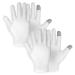WLLHYF 2 Pairs White Cotton Moisturizing Gloves Spa Touch Screen Gloves Overnight Bedtime Moisturizing Hands Gloves Dry Hands Lotion Gloves Eczema Gloves for Men Women (2 Pair)