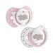 Lovi 22/810Girl Dynamic silicone pacifier Night & Day 3-6 months jaw-friendly 2 pieces BPA free night-light Ring Night & Day