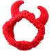 S-Trouble Plush Red Devil Horns Headband for Makeup Showers & Sports | Funny Festival & Party Hairband for Girls - Buy Online on GoSupps.com