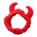 S-Trouble Pl sch Red Ochse Devil Demon H rner Headband Make-up Shower Wash Face Sport Section Hairband Female Girls Funny Festival New Year Party Bandana Turban