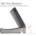 Beard Comb Folding Pocket Moustache Shaping Comb Stainless Steel Round Comb Teeth Beard Comb(Black acetate + stainless steel plating) - Buy Online on GoSupps.com