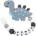 Personalized teether Stroller Clip with Name (Stegosaurus Grey)