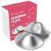 RUVALINO Silver Nipple Shield Breastfeeding - Premium Breastfeeding Silver Cups for Nursing Moms to Protect and Soothe Sensitive Nipples Safe and Nickel-Free Silver Nipple Cups (XL)