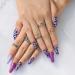 Sethexy Long Purple Ballerina False Nails - Leopard Sparkle Acrylic Nail Tips (24pcs) for Women & Girls - Buy Online on GoSupps.com