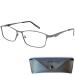 Mini glasses Elegant metal reading glasses with rectangular glasses - with free case stainless steel glasses frame reading aid men and women graphite 1.0 Dioptries