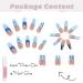 Ezpieces Fake Nails: Long Coffin French Acrylic Extra Long French Tip 24PCS Set - Blue Lover | Press On Nails with Glue for Women, Daily & Party Wear - Buy Online on GoSupps.com