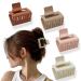 Bmobuo 4Pcs Hair Clips Hair Claw Clips 2 Matte Hair Clips for Thick Hair Neutral Color Square Hair Clips Claw Clips for Thick Hair Small Hair Clips for Women Banana Clips Hair Hair Accessories for Women Warm