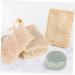 WOONEKY 4pcs Handmade Soap Bag Natural Sisal Soap Saver Soap Pouch Mesh Bags Cotton Linen White - Buy Online on GoSupps.com