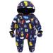 Baby Boys Winter Hooded Romper Snowsuit with Gloves Booties Cotton Jumpsuit Outfits 3-24 Months F 12-18 Months