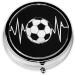 I Love Soccer Mini Round Pill Box | 3 Compartment Portable Pill Organizer for Travel Home & Office - Buy Online on GoSupps.com