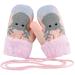 iNelihoo Toddlers Baby Warm Knitted Gloves with String Cute Deer Christmas Mittens Snow Gloves Baby Hanging Neck Gloves Fleece Lining Thermal Gloves Winter Cycling Gloves Mitten for Age 1-4Y Pink