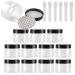 Tianzd 12 pieces small 150 ml transparent plastic empty cream can with black lid 150 g empty socket screw box sheet metal box cosmetic containers 6 pieces spatula transparent 150ml