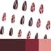 Shop Fall Press On Nails - Almond Fake Nails in Dark Brown with Designs | 24PCS Glossy Acrylic Nails for Women & Girls - Buy Online on GoSupps.com