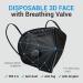 Black Disposable Face Mask with Breathing Valve 10 Pack | 5 Layer Protection for Men and Women | Breathable Lightweight Sport Mask - Buy Online on GoSupps.com