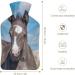 Soft Plush Horse Hot Water Bottle with Cover | Hand Warmer for Adults & Children | 26.5x15.3cm - Ideal for Cozy Comfort - Buy Online on GoSupps.com
