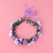 Minkissy Bridal Hair Wreath - Purple Flower Crown with Green Leaf Headband for Women and Girls - Perfect for Wedding and Party - Buy Online on GoSupps.com