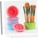 minkissy Makeup Brush Organizer Silicone Holder Makeup Home Brush Pink Portable Foldable Drying Cleaner Bowl Cleaning Mat for Tool Bathroom Travel Scrubber Folding Cosmetic Washing 10x8.5cm Pink - Buy Online on GoSupps.com