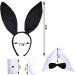 Lezevn 10 Pieces Bunny Costume Set Black Bunny Ears Cosplay Set Rabbit Ear Headband Bow Tie Cuffs Tail for Halloween Cosplay Party - Buy Online on GoSupps.com