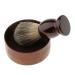 F Fityle Wooden Men's Shaving Brush & Bowl | Premium Barber Beard Care Essentials - International Shipping - Buy Online on GoSupps.com