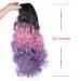 Ombre Long Wavy Synthetic Wig - Black to Pink & Purple for Cosplay & Daily Wear - Buy Online on GoSupps.com