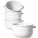 LE TAUCI Soup Bowls With Handles, 28 Ounce for Soup, chili, beef stew, Set of 4, White White 28 OZ