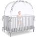 Baby Safety Pop up Crib Tent | Premium Crib Net to Keep Baby from Climbing Out | Upgraded Mesh Fabric | Protect Your Baby from Falls | Unisex Infant Crib Tent Net Gray