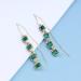 Vintage Emerald Crystal Threader Earrings | Gold Long Chain Drop Earrings for Women | Chic Green Gem Jewelry - Buy Online on GoSupps.com