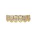 Hip Hop Teeth Grillz Iced Out Zircon Vampire Grills Top Bottom Grill Set for Men Women Gold lower teeth